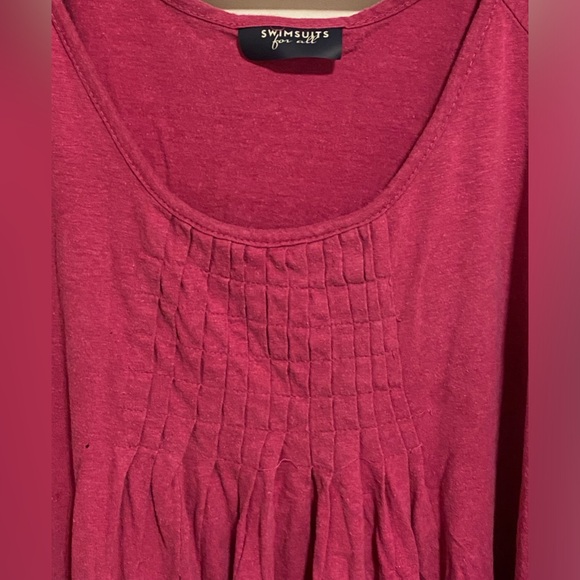 Swimsuits for All Box-Pleat Cover Up. Size 26/28. COLOR: BRIGHT FUCHSIA - Picture 4 of 8